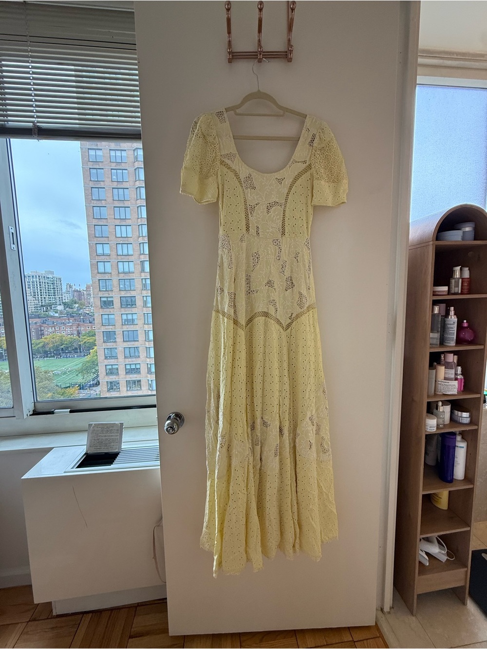 Loveshackfancy Nella Dress in Lemon, Size 2 Eyelet Maxi Dress with Scoop Neck